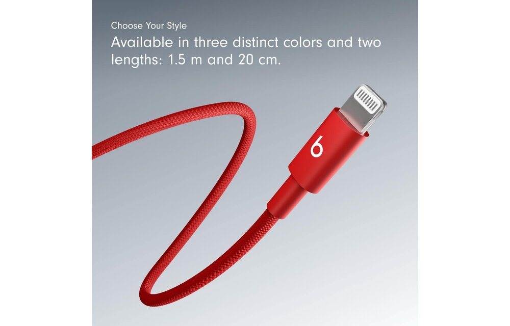 Beats USB-C to Lightning Woven Cable 1.5 m / 5 ft – Rapid Red