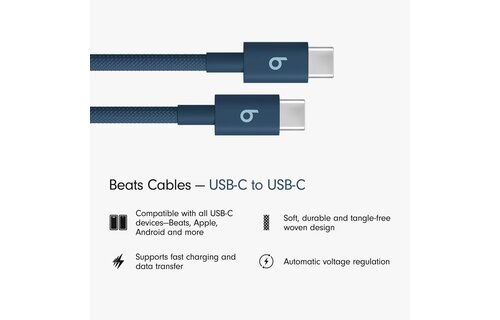 Beats USB-C to USB-C Woven Cable 1.5 m / 5 ft – Nitro Navy