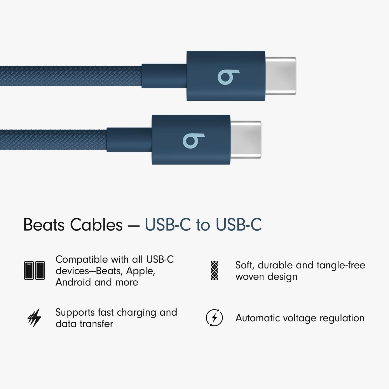 Beats USB-C to USB-C Woven Cable 1.5 m / 5 ft – Nitro Navy
