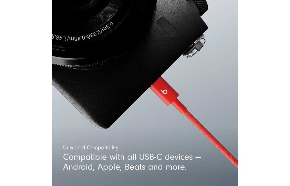 Beats USB-C to USB-C Woven Cable 1.5 m / 5 ft – Rapid Red
