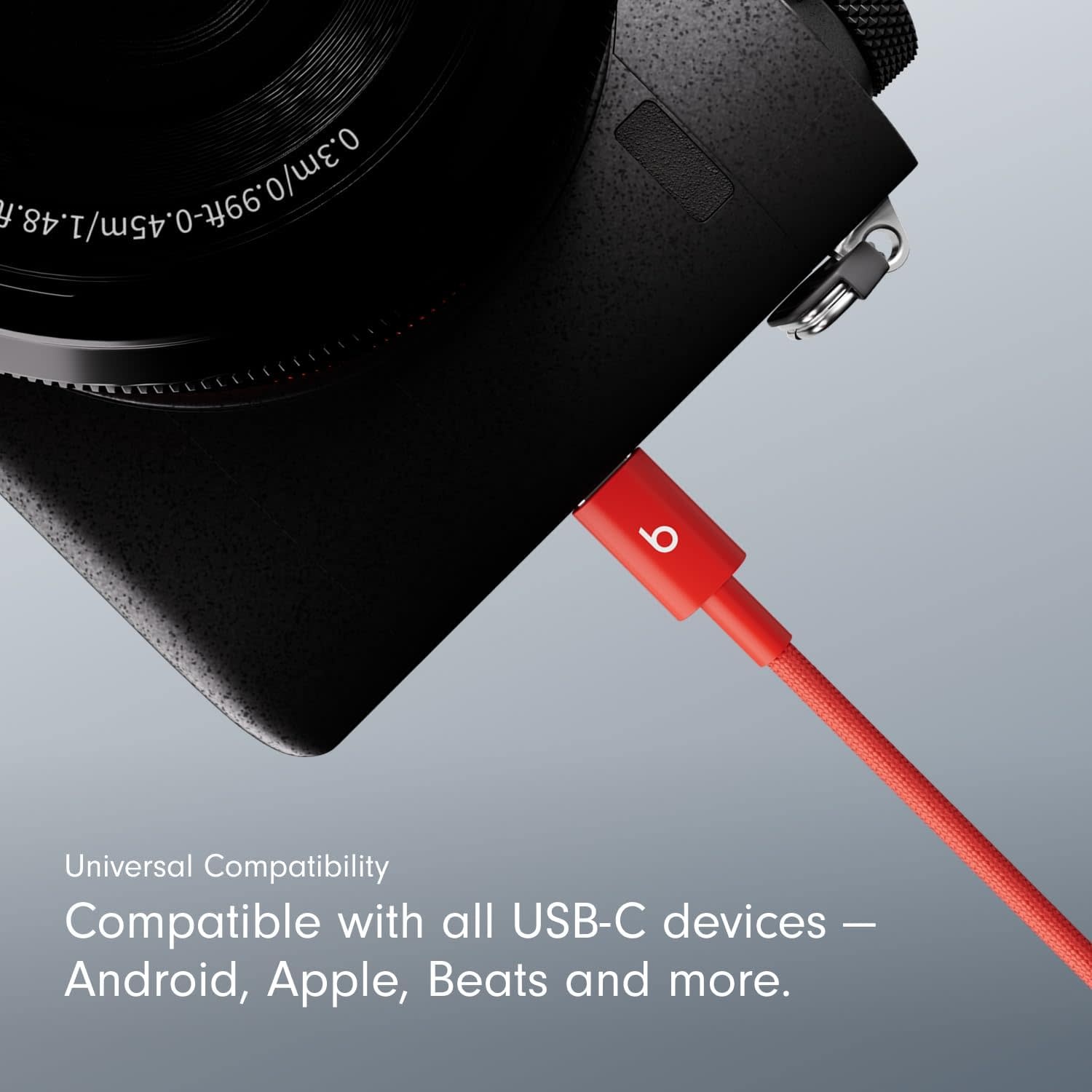 Beats USB-C to USB-C Woven Cable 1.5 m / 5 ft – Rapid Red