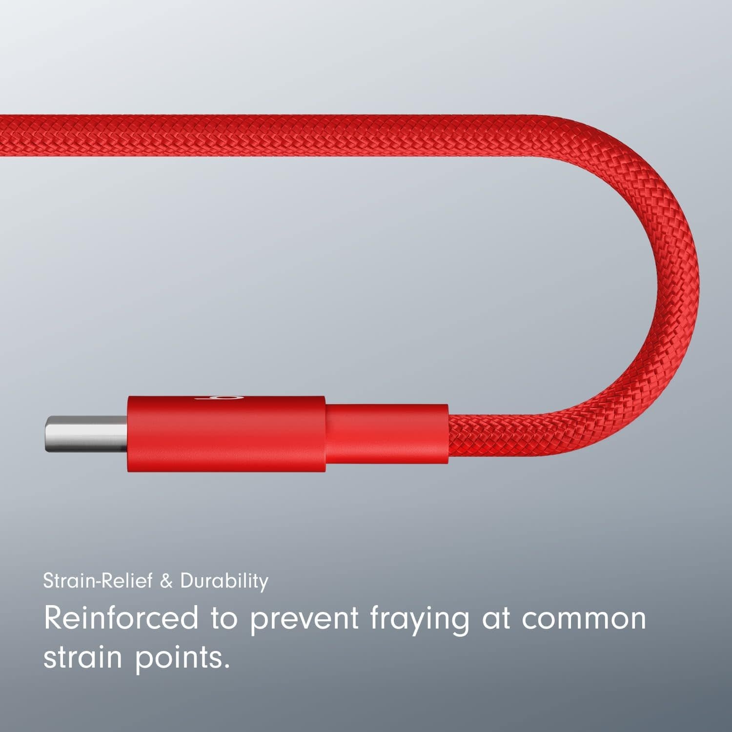Beats USB-C to USB-C Woven Cable 1.5 m / 5 ft – Rapid Red