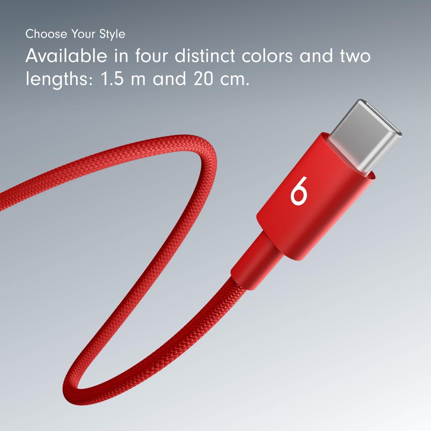 Beats USB-C to USB-C Woven Cable 1.5 m / 5 ft – Rapid Red