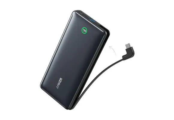 Anker Nano Power Bank 20000mah 30W Built-In USB-C Cable - Black