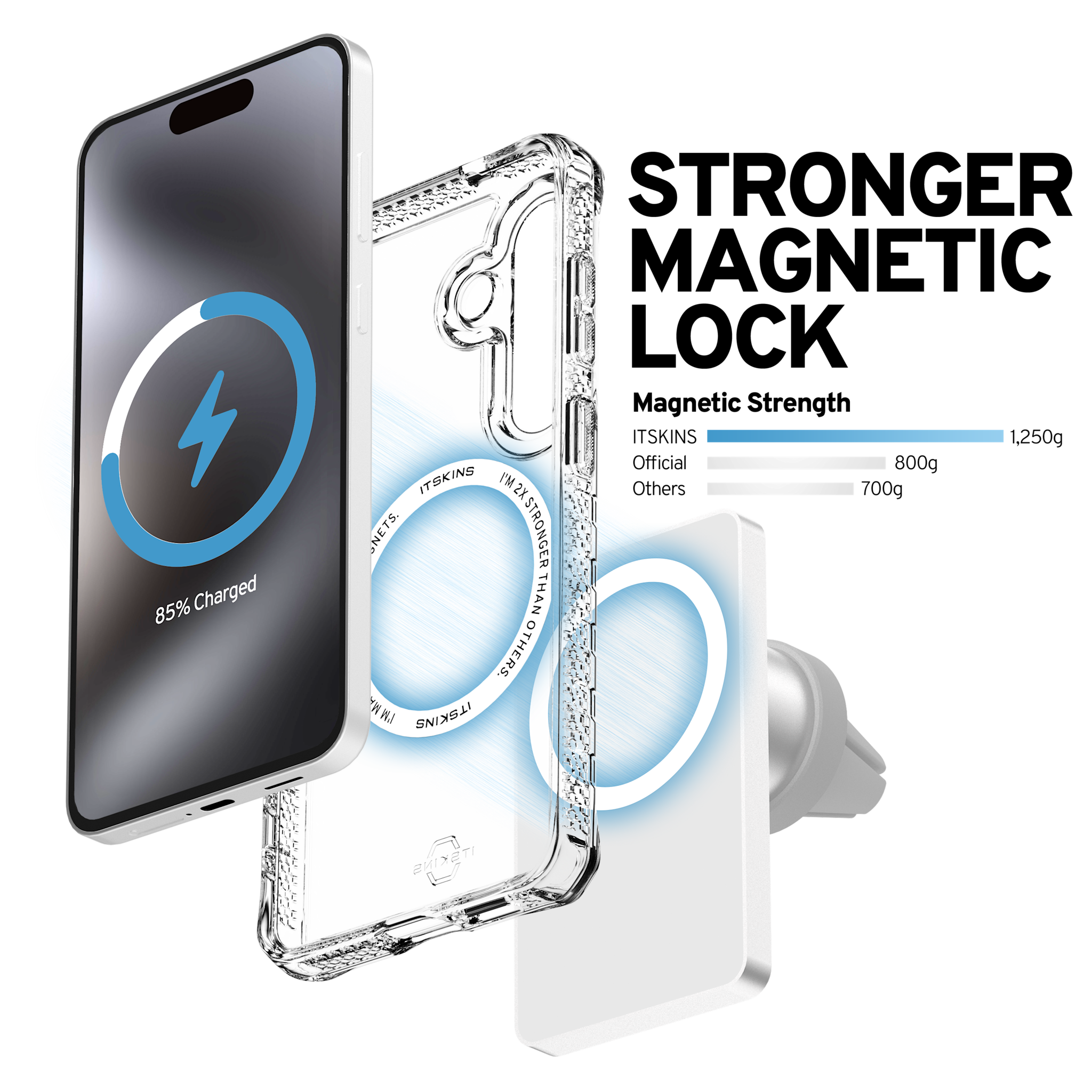 Itskins Hybrid R Clear with Magsafe Case for Samsung Galaxy S26 - Transparent