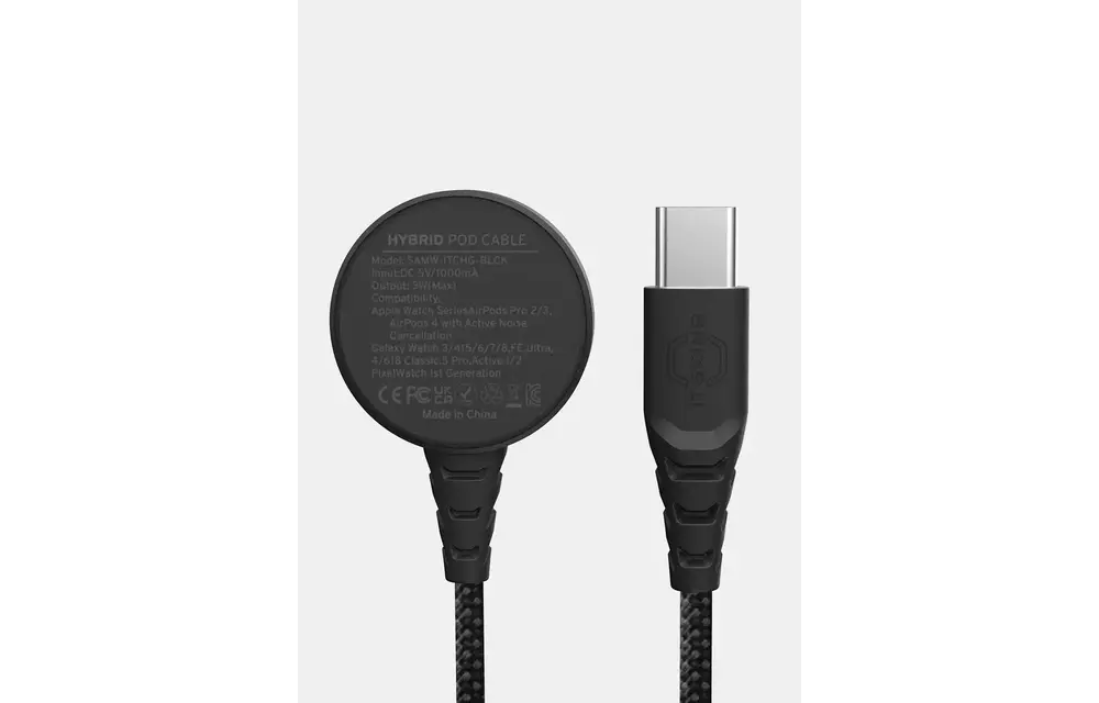 ITSKINS Hybrid POD Magnetic Apple Watch Charger USB-C Cable 2m - Black