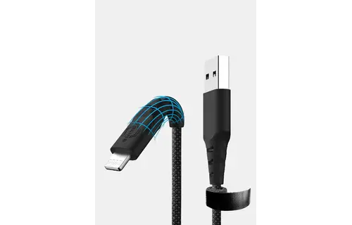 Itskins Hybrid 12W Cable USB-A to Lightning 2m - Black