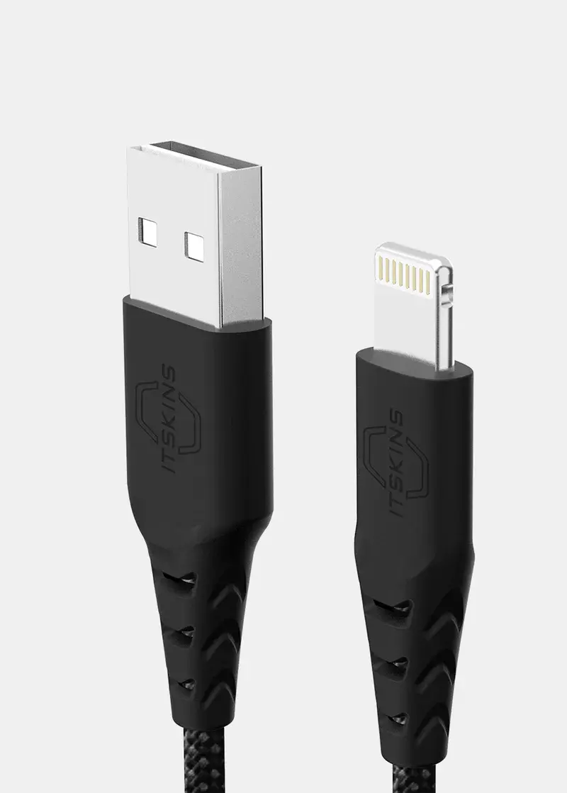 Itskins Hybrid 12W Cable USB-A to Lightning 2m - Black
