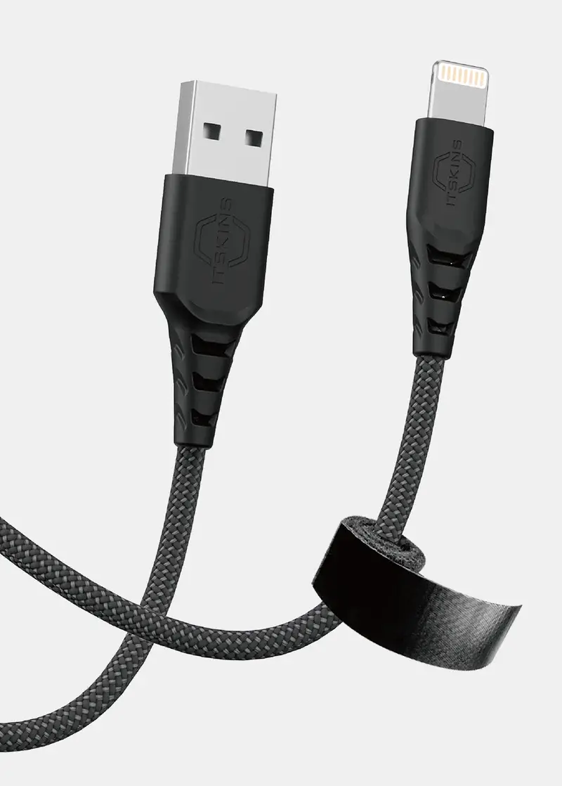 Itskins Hybrid 12W Cable USB-A to Lightning 2m - Black