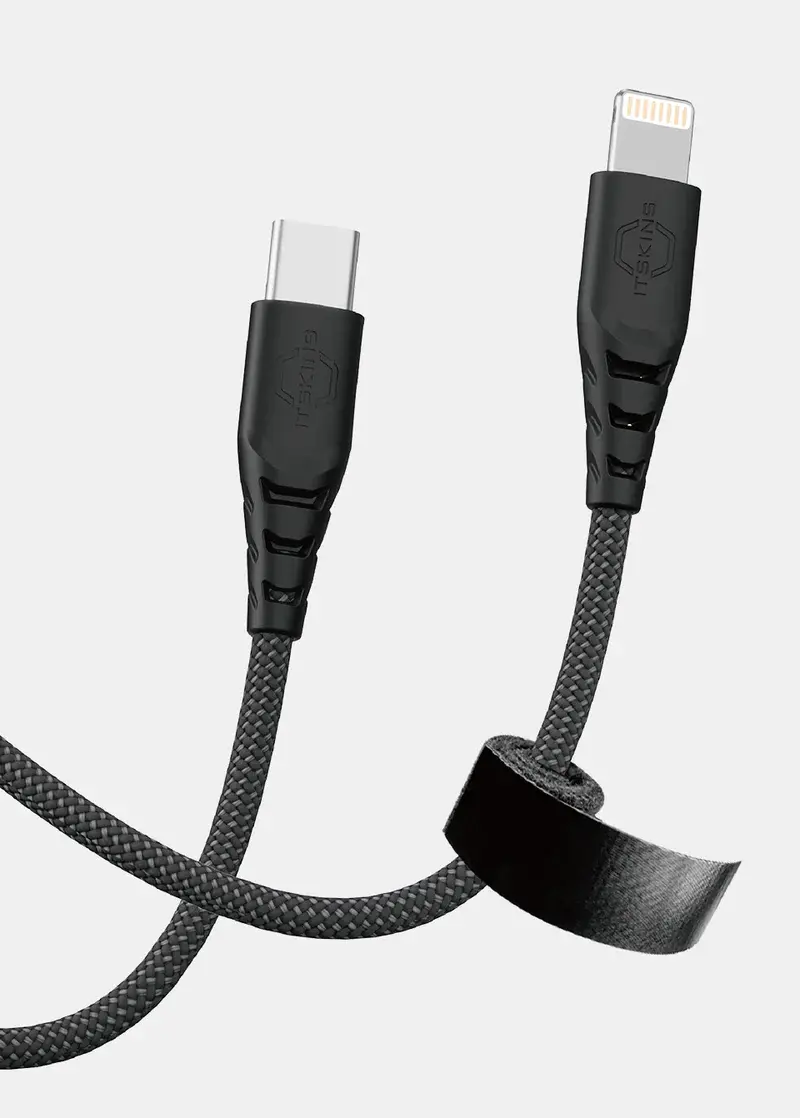 Itskins Hybrid 27W Cable USB-C to Lightning 2m - Black