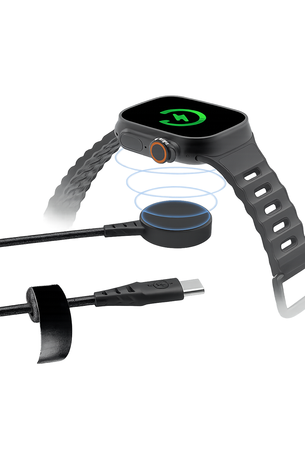 ITSKINS Hybrid POD Magnetic Apple Watch Charger USB-C Cable 2m - Black