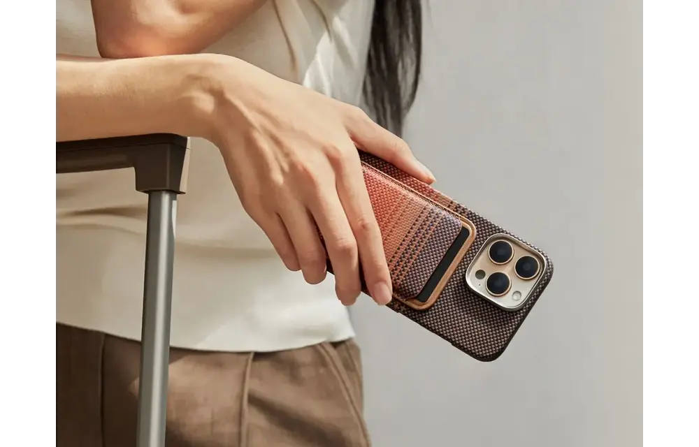 PITAKA MagSafe Woven Wallet - Sunset