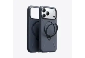 TORRAS Ostand Spin Silicone Case for Apple iPhone 17 Pro - Midnight Blue