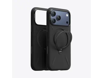 TORRAS Ostand Spin Silicone Case for iPhone 17 Pro Max - Obsidian Black