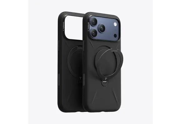 TORRAS Ostand Spin Silicone Case for iPhone 17 Pro Max - Obsidian Black
