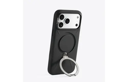 TORRAS Ostand Spin Silicone Case for iPhone 17 Pro Max - Obsidian Black