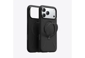 TORRAS Ostand Spin Silicone Case for Apple iPhone 17 Pro - Obsidian Black