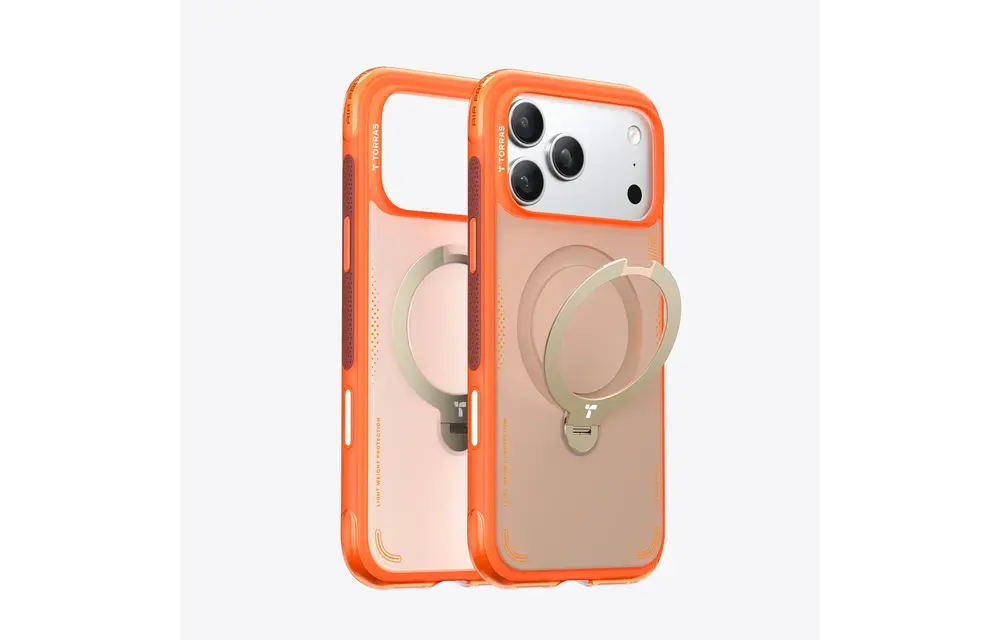 TORRAS Ostand Spin Air Series Case for Apple iPhone 17 Pro - Horizon Orange