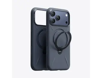 TORRAS Ostand Spin Silicone Case for Apple iPhone 17 Pro Max - Midnight Blue