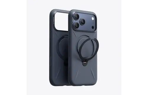 TORRAS Ostand Spin Silicone Case for Apple iPhone 17 Pro Max - Midnight Blue