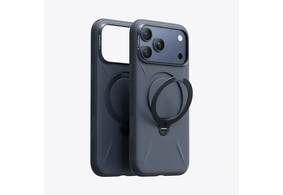 TORRAS Ostand Spin Silicone Case for Apple iPhone 17 Pro Max - Midnight Blue