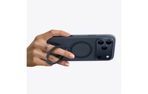 TORRAS Ostand Spin Silicone Case for Apple iPhone 17 Pro Max - Midnight Blue