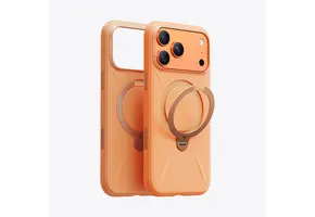 TORRAS Ostand Spin Silicone Case for Apple iPhone 17 Pro - Tangerine