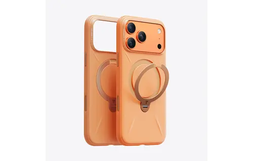 TORRAS Ostand Spin Silicone Case for Apple iPhone 17 Pro - Tangerine