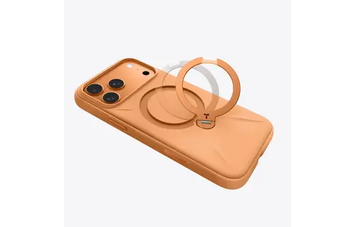 TORRAS Ostand Spin Silicone Case for Apple iPhone 17 Pro Max - Tangerine