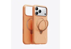 TORRAS Ostand Spin Silicone Case for Apple iPhone 17 Pro Max - Tangerine