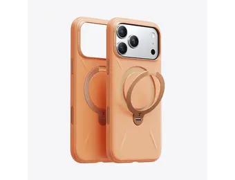 TORRAS Ostand Spin Silicone Case for Apple iPhone 17 Pro Max - Tangerine