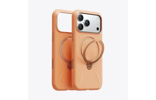 TORRAS Ostand Spin Silicone Case for Apple iPhone 17 Pro Max - Tangerine