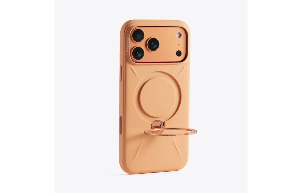 TORRAS Ostand Spin Silicone Case for Apple iPhone 17 Pro Max - Tangerine