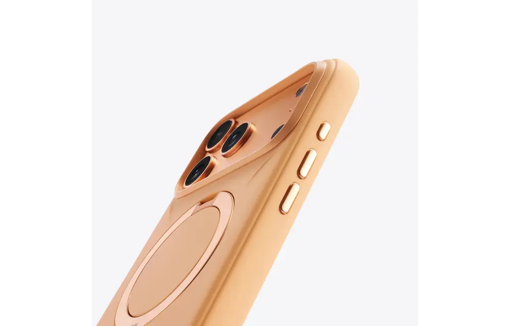 TORRAS Ostand Spin Silicone Case for Apple iPhone 17 Pro Max - Tangerine