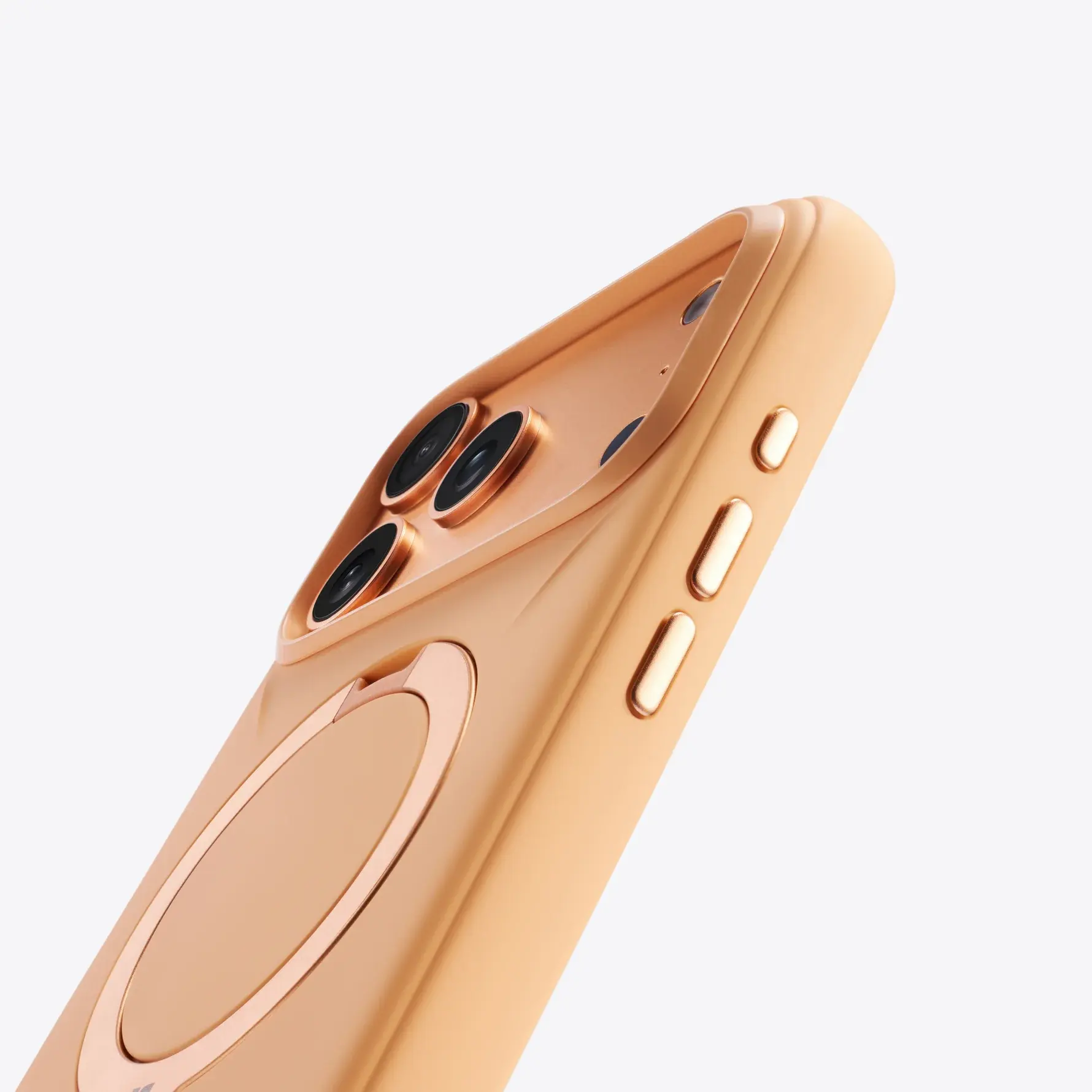 TORRAS Ostand Spin Silicone Case for Apple iPhone 17 Pro Max - Tangerine