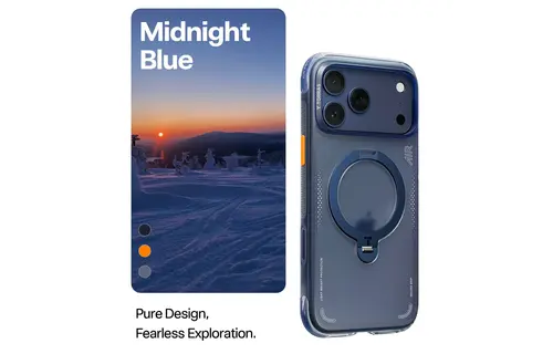 TORRAS Ostand Spin Air Series Case for Apple iPhone 17 Pro - Midnight Blue