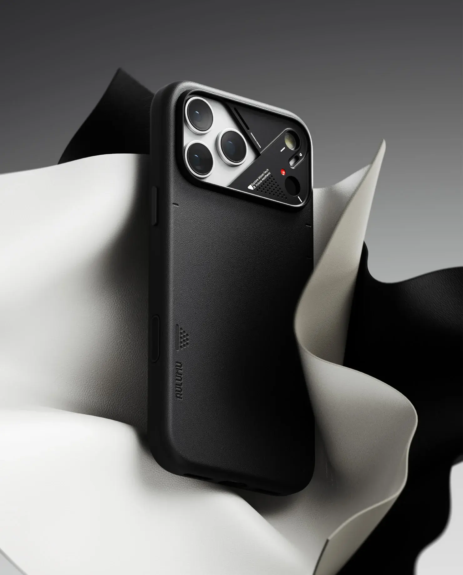 AULUMU A17 Vegan Leather Case for iPhone 17 Pro Max - Black