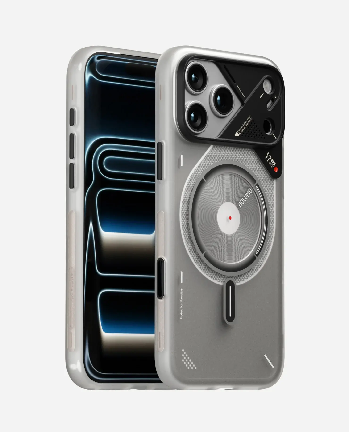 AULUMU A17  Frosted MagSafe Case Subtle Glow-in-the -Dark for iPhone 17 Pro Max - Translucent White