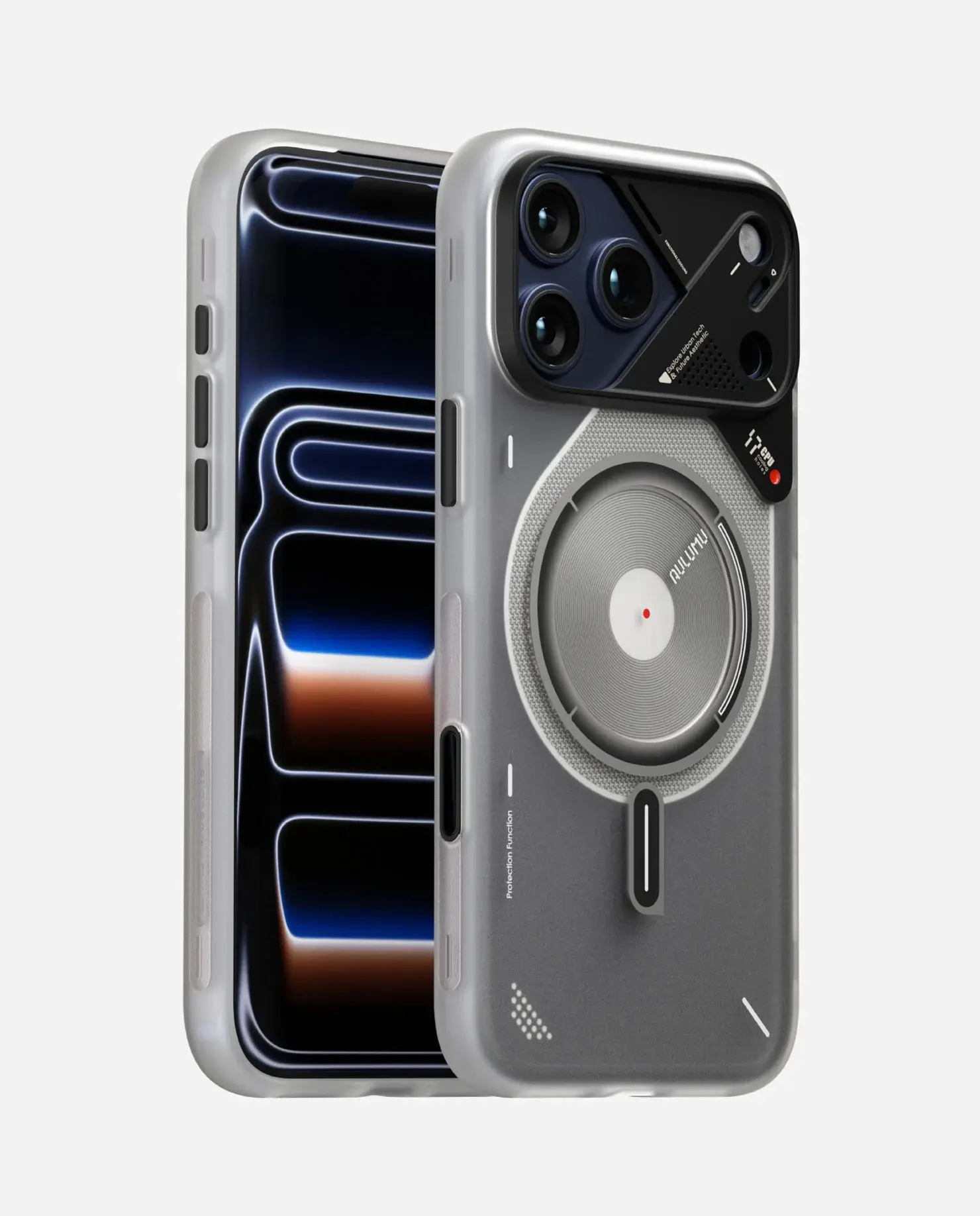 AULUMU A17  Frosted MagSafe Case Subtle Glow-in-the -Dark for iPhone 17 Pro Max - Translucent White