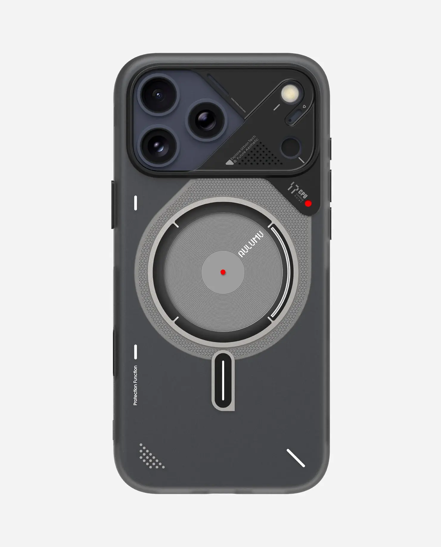 AULUMU A17  Frosted MagSafe Case Subtle Glow-in-the -Dark for iPhone 17 Pro Max - Translucent Gray