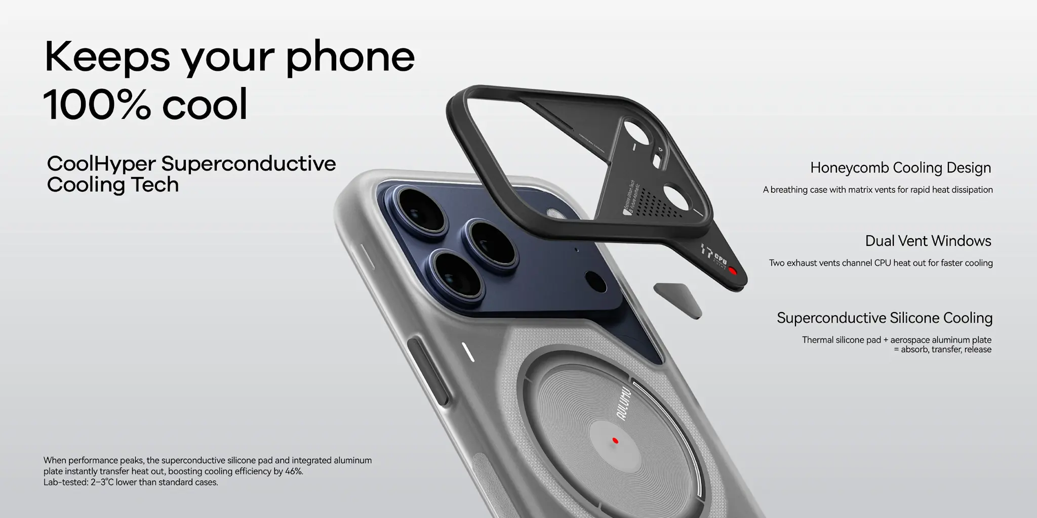 AULUMU A17 TPU IMD Frosted Case for iPhone 17 Pro Max - Translucent Gray