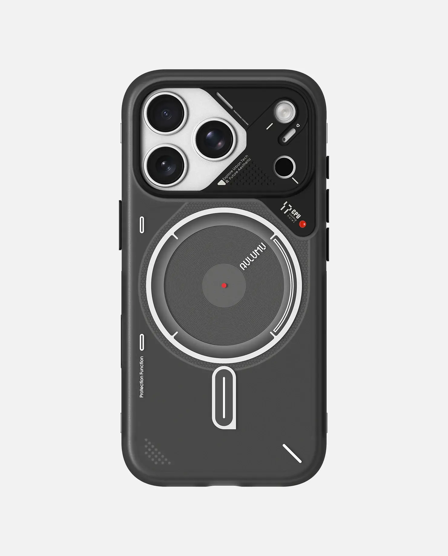 AULUMU A17  Frosted MagSafe Case Subtle Glow-in-the -Dark for iPhone 17 Pro - Translucent Gray