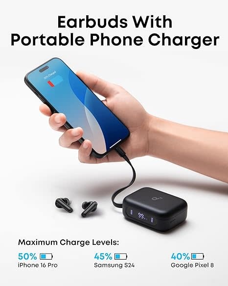 Soundcore P41i by Anker 3 in 1 Charging Case, IPX5 Wireless Bluetooth Earbuds - Black