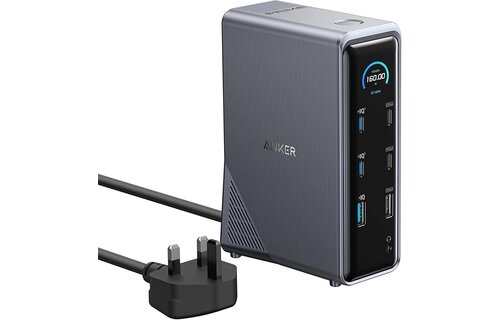 Anker Prime Charging Docking Station, 14 in 1, Dual Display, 160W - Black