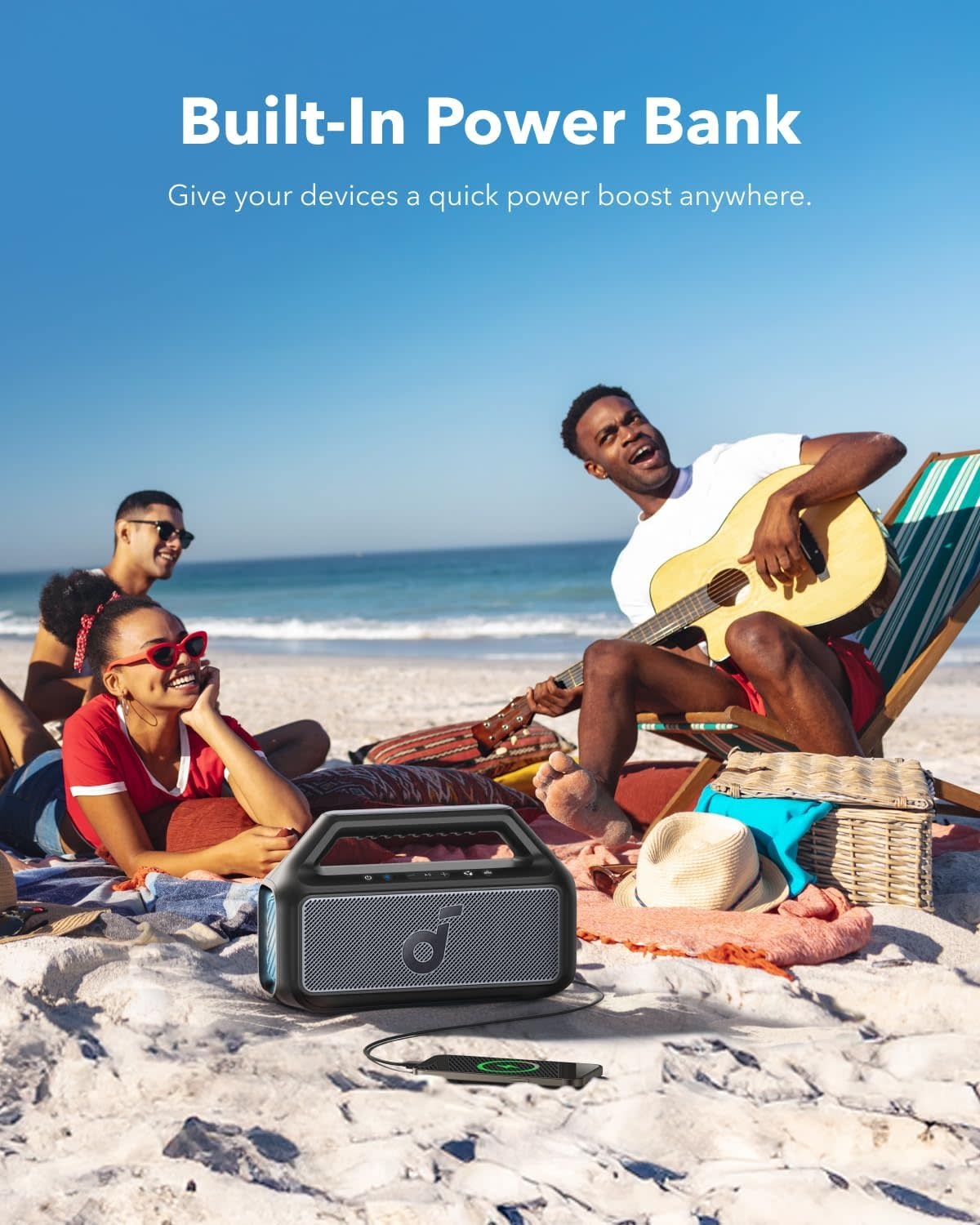 Soundcore By Anker Boom 2, IPX7 Waterpoof Wireless Speaker 80W - Black