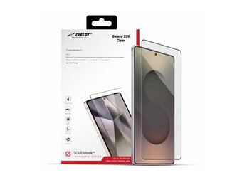 ZEELOT SOLIDsleek  2.5D Tempered Glass Screen Protector with EasyFit Installation Kit for Samsung Galaxy S26 - Clear