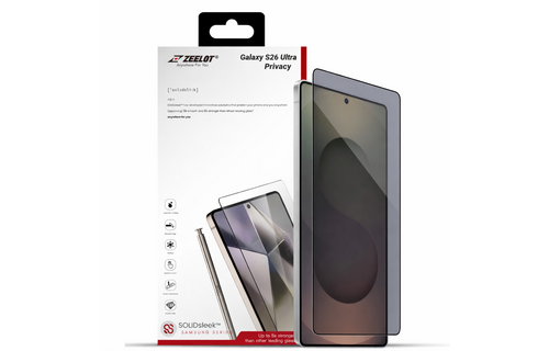 ZEELOT SOLIDsleek  2.5D 26 Degree Shadow Vue Tempered Glass Screen Protector with EasyFit Installation Kit for Samsung Galaxy S26 Ultra - Privacy