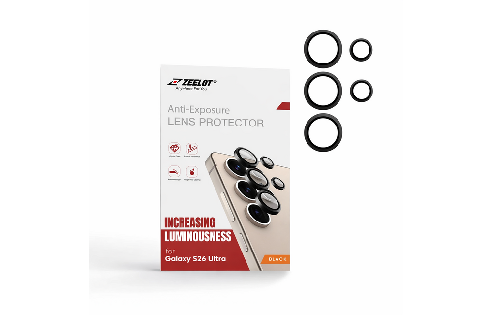 ZEELOT Pishield Luminousness Lens Protector for Samsung Galaxy  S26 Ultra - Black