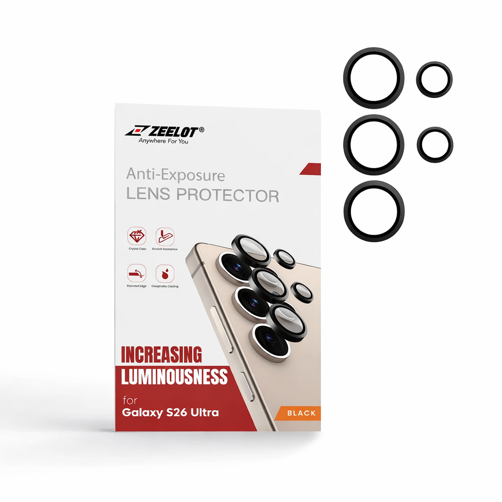 ZEELOT Pishield Luminousness Lens Protector for Samsung Galaxy  S26 Ultra - Black