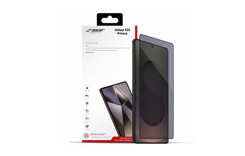 ZEELOT SOLIDsleek 2.5D 26 Degree Shadow Vue Tempered Glass Screen Protector with EasyFit Installation Kit for Samsung Galaxy S26 - Privacy